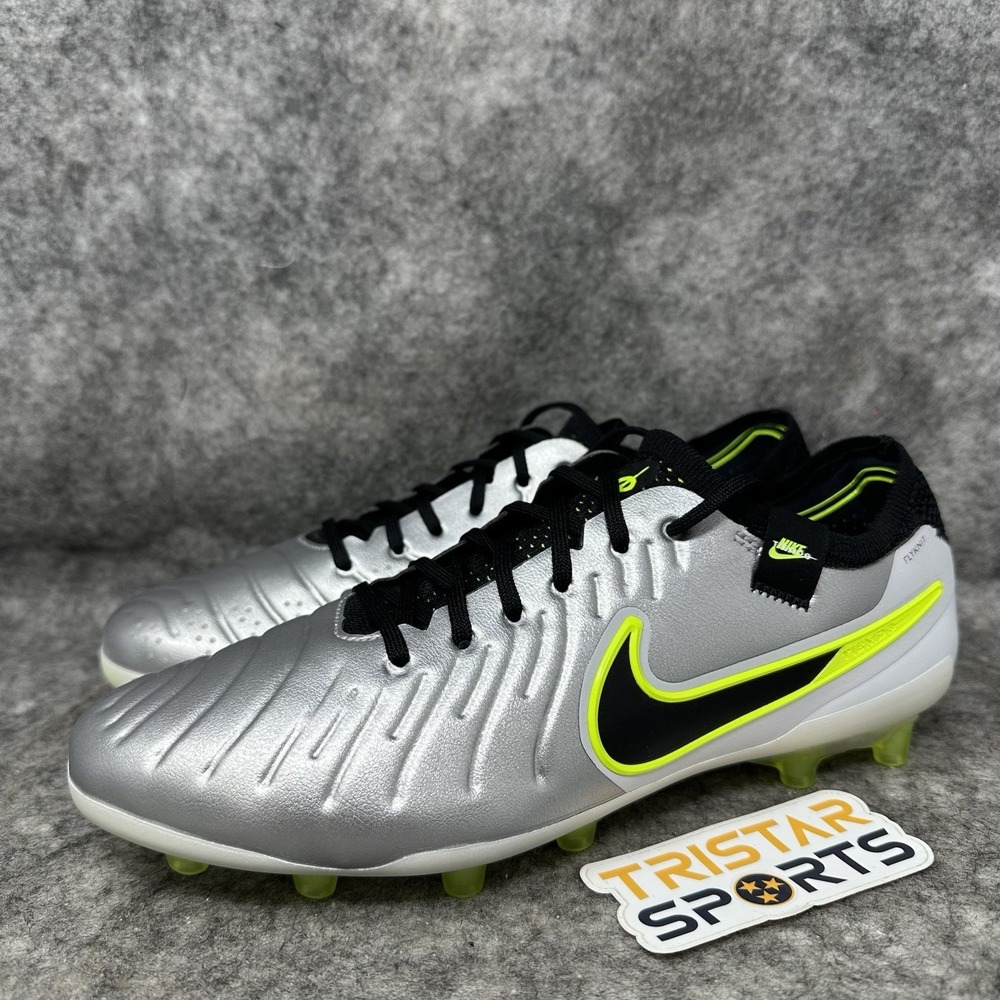 Nike Tiempo Legend 10 Elite AG Soccer Cleats Mens 7.5 Silver Mad Voltage Bosnia